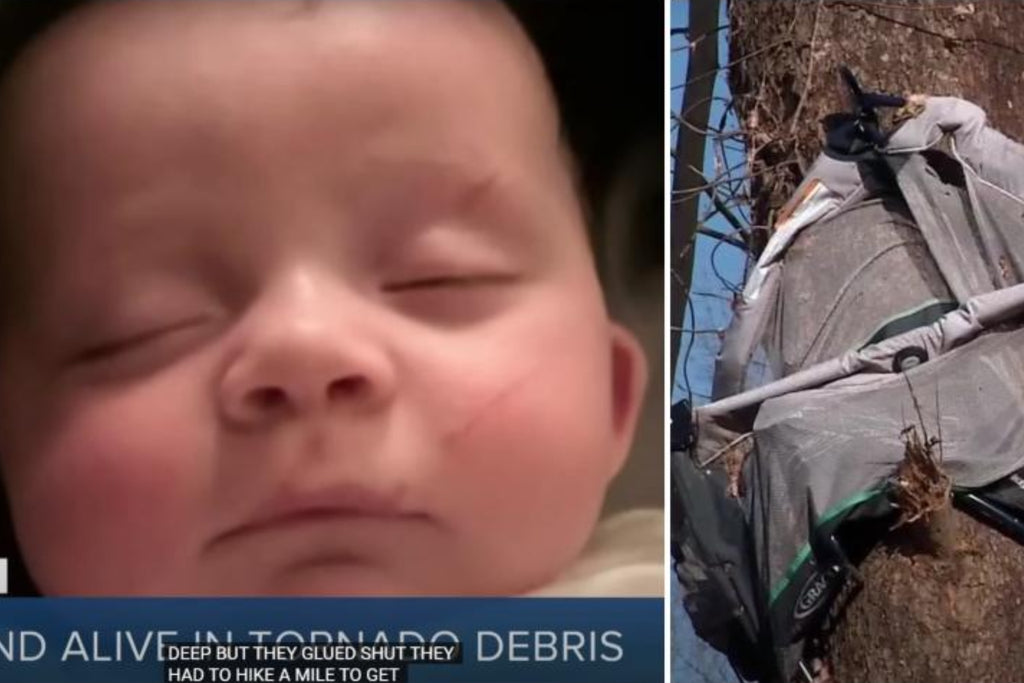 A 4-month-old baby miraculously escapes a tornado in the United States: he was found in a tree